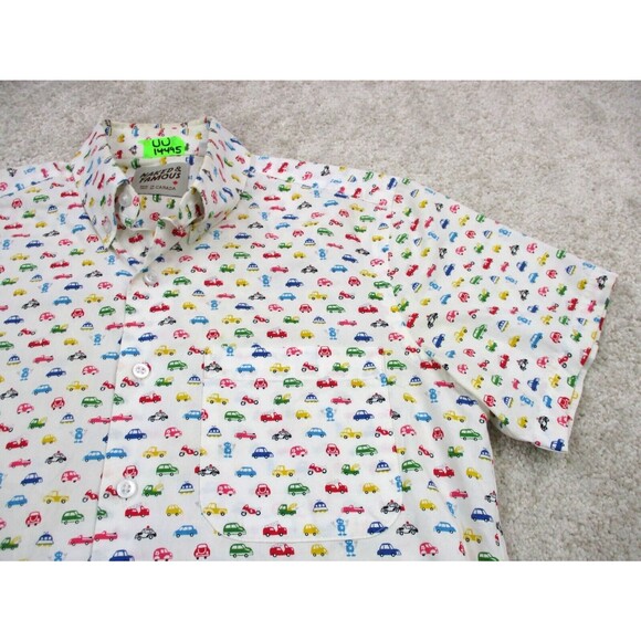 Naked & Famous Shirt Men Small Multicolor Cars All Over Print Casual Button Up * - Picture 3 of 11